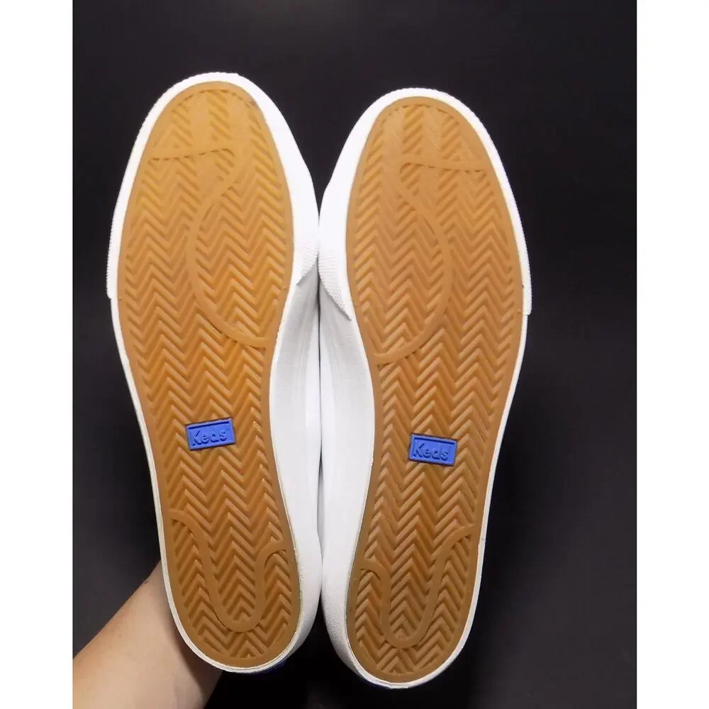 Keds Jump Kick Lace Up Leather White/Gold Sneakers Women's- Size 8.5- New